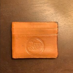 Men’s genuine brown leather money clip